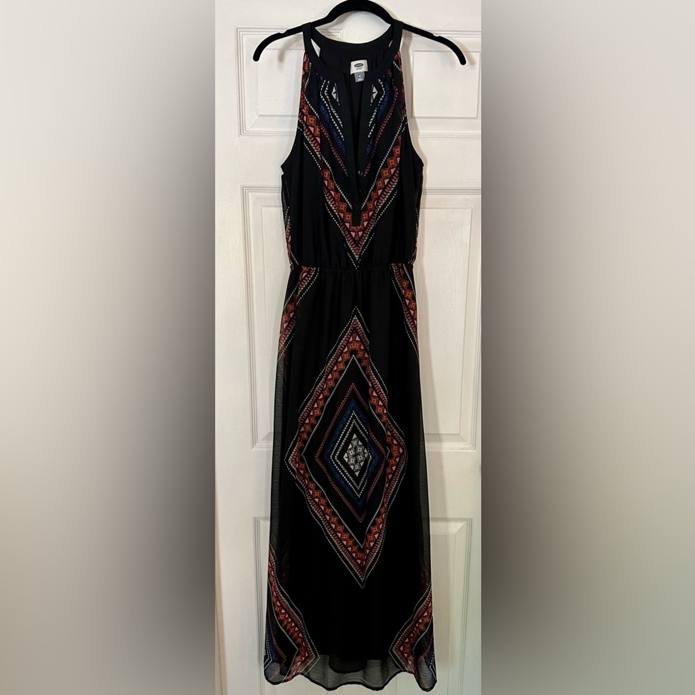 Beautiful Old Navy Flowy Long Black Sun Dress, Size Medium, Excellent Condition